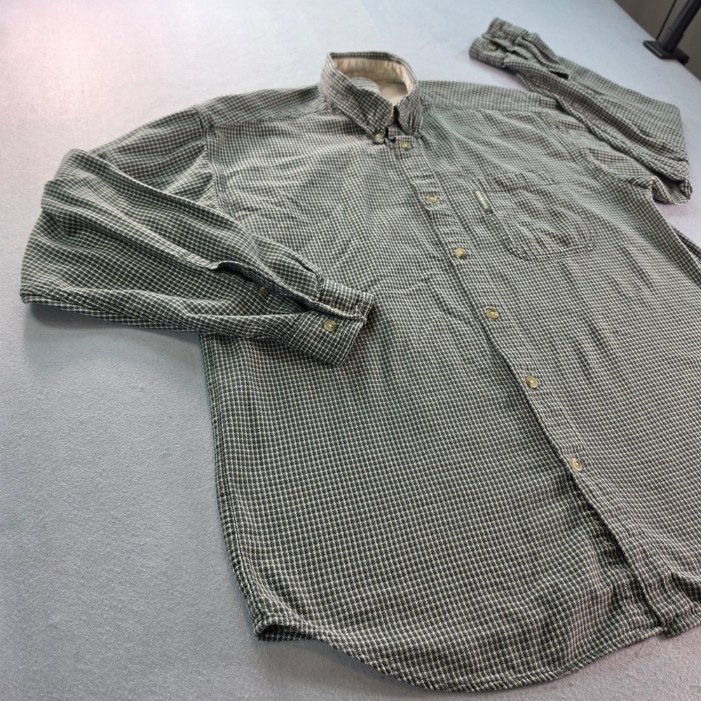 Columbia Sportswear Mens XL Green Micro Check Shirt Outdoorsy Gorpcore - Picture 3 of 8
